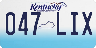 KY license plate 047LIX