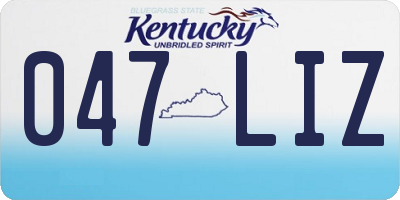 KY license plate 047LIZ