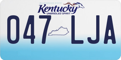 KY license plate 047LJA
