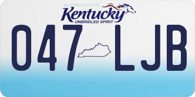 KY license plate 047LJB