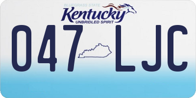 KY license plate 047LJC
