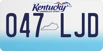 KY license plate 047LJD