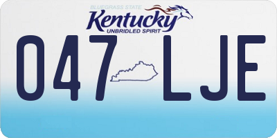 KY license plate 047LJE