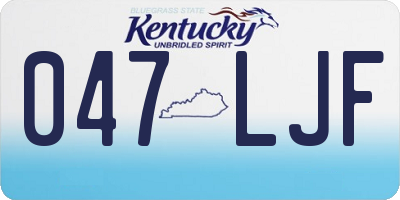 KY license plate 047LJF
