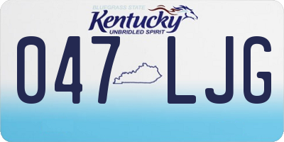 KY license plate 047LJG