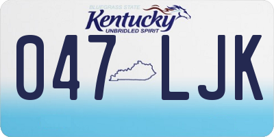 KY license plate 047LJK