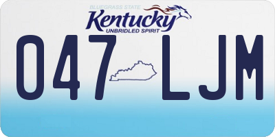 KY license plate 047LJM