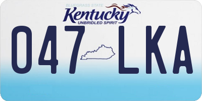 KY license plate 047LKA