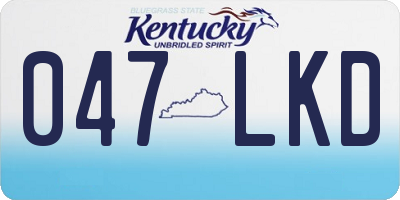 KY license plate 047LKD