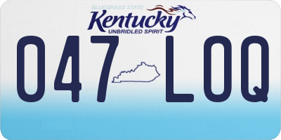 KY license plate 047LOQ