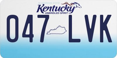 KY license plate 047LVK