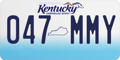 KY license plate 047MMY