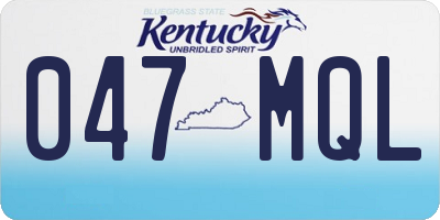 KY license plate 047MQL