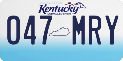 KY license plate 047MRY