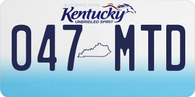 KY license plate 047MTD