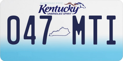 KY license plate 047MTI