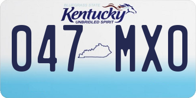KY license plate 047MXO