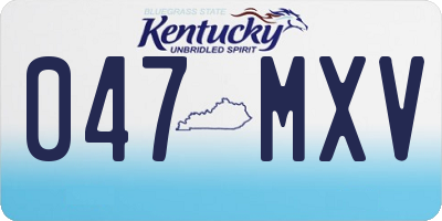 KY license plate 047MXV