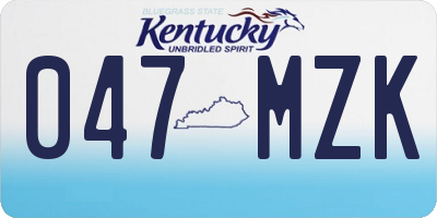 KY license plate 047MZK