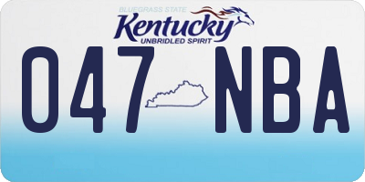 KY license plate 047NBA