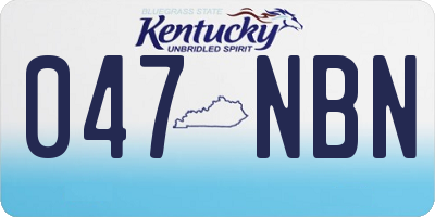 KY license plate 047NBN