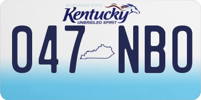 KY license plate 047NBO