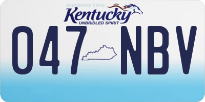 KY license plate 047NBV