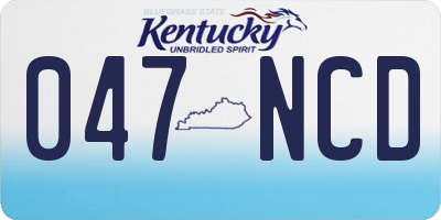 KY license plate 047NCD