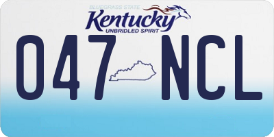 KY license plate 047NCL