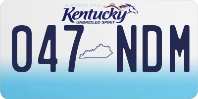 KY license plate 047NDM