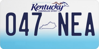 KY license plate 047NEA