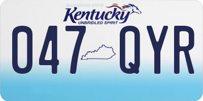 KY license plate 047QYR