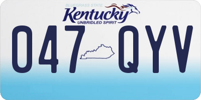 KY license plate 047QYV