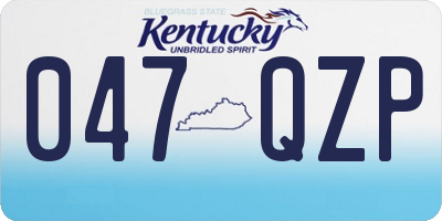 KY license plate 047QZP