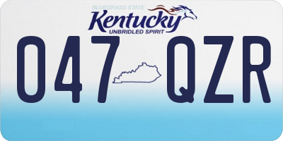 KY license plate 047QZR
