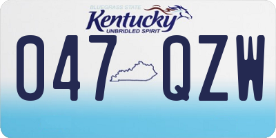 KY license plate 047QZW