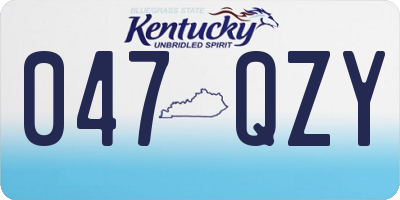 KY license plate 047QZY