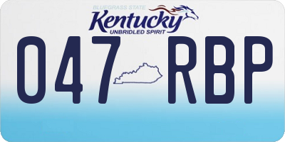 KY license plate 047RBP