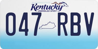 KY license plate 047RBV