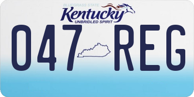 KY license plate 047REG