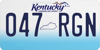 KY license plate 047RGN