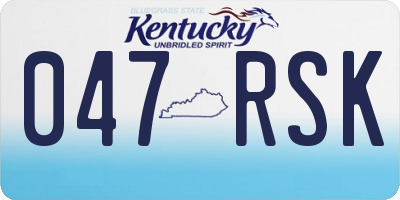 KY license plate 047RSK