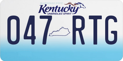 KY license plate 047RTG