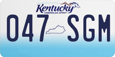 KY license plate 047SGM