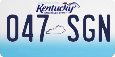 KY license plate 047SGN