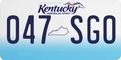 KY license plate 047SGO