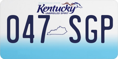 KY license plate 047SGP
