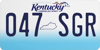 KY license plate 047SGR