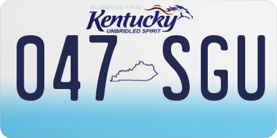 KY license plate 047SGU