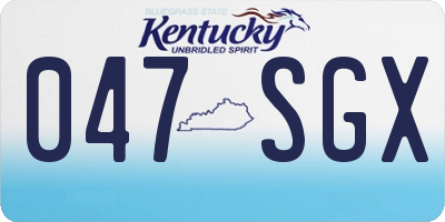 KY license plate 047SGX